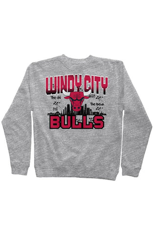 Windy City Chicago Bulls Crewneck - Heather Grey