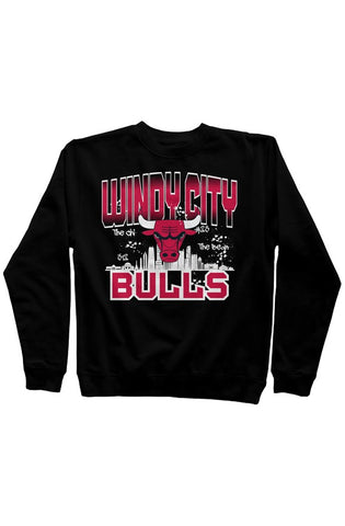 Windy City Chicago Bulls Crewneck - Black