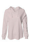 Womens Lightweight  Wash Hooded Sweatshirt - Blush